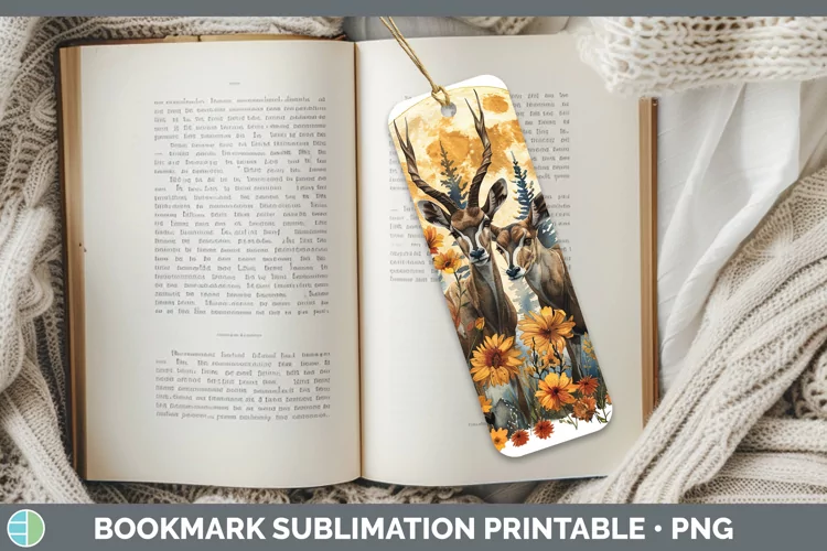 Autumn Kudu Bookmark Sublimation Printable Designs