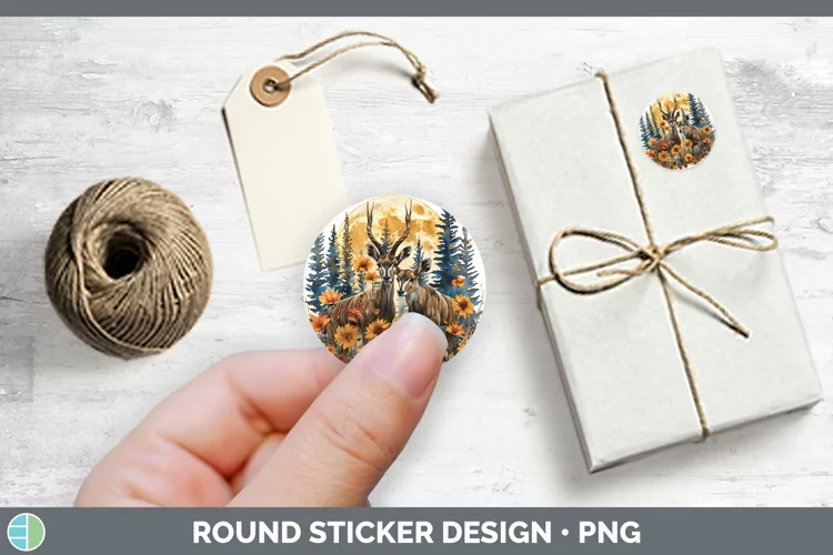 Autumn Kudu Stickers | Round Labels Designs