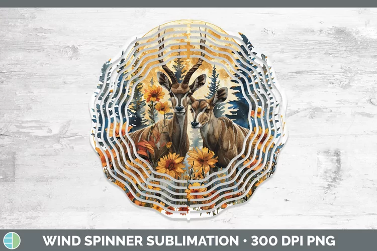 Autumn Kudu Wind Spinner Sublimation Spinner Designs