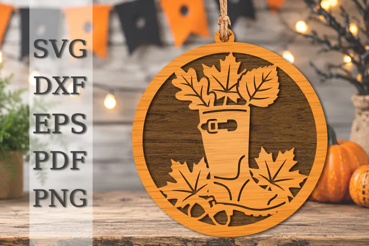 Autumn Leaf Basket Laser Cut SVG