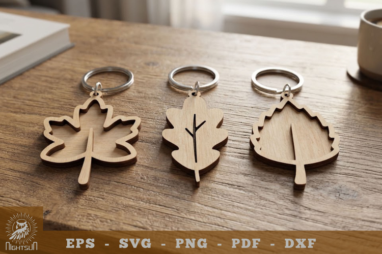 Autumn Leaves Lasercut Keychain Collection