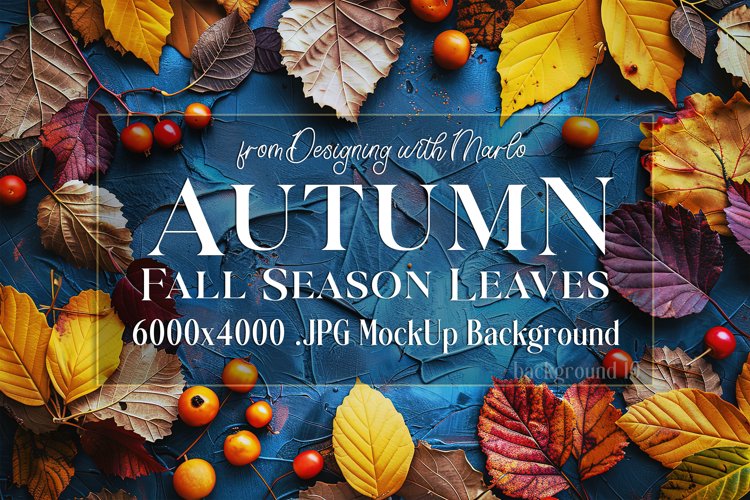 Autumn Season, Top View, Leaves Photo MockUp Background, s10