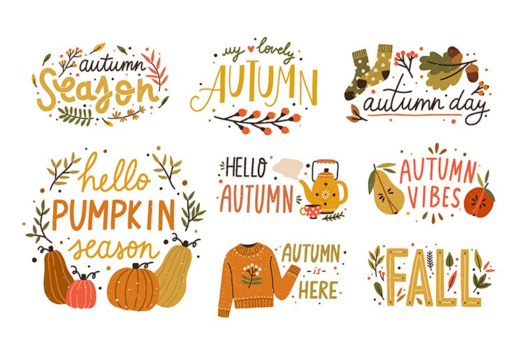 Cozy autumn lettering
