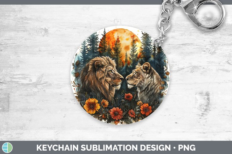 Autumn Lion Keychain Sublimation Keyring Designs