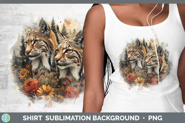 Autumn Lynx Shirt Sublimation Sublimation Background Designs