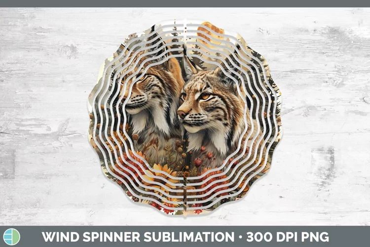 Autumn Lynx Wind Spinner Sublimation Spinner Designs