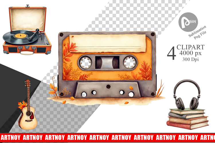 Clipart Retro Autumn Music
