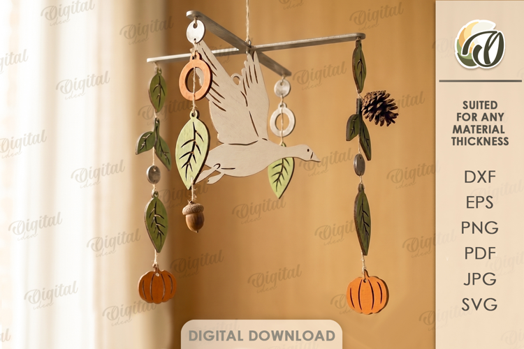 Autumn Mobile Laser Cut. Fall Hanging Home Decor SVG
