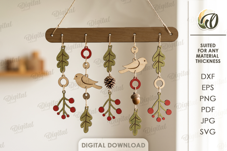 Autumn Mobile Laser Cut. Fall Hanging Home Decor SVG