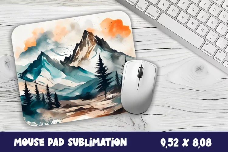Winter forest mouse pad winter/village sublimation