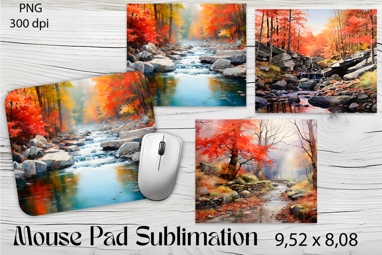 Hello Autumn Mouse Pad Sublimation Design PNG
