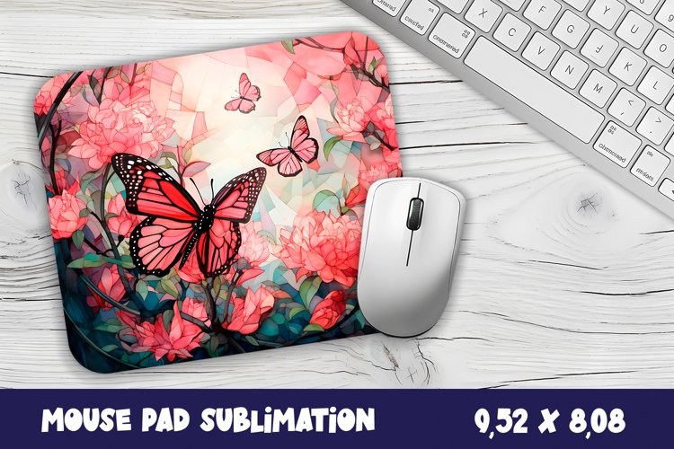 3d Butterflies Mouse Pad Sublimation. 3D Flowers Mouse Pad