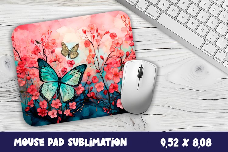 3d Butterflies Mouse Pad Sublimation. 3D Flowers Mouse Pad