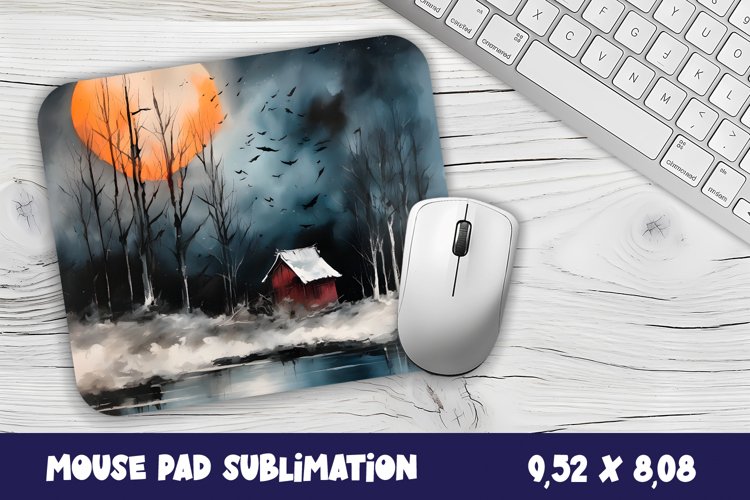 Winter forest mouse pad winter/village sublimation example image 1