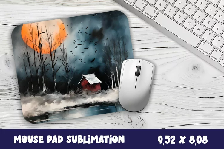 Winter forest mouse pad winter/village sublimation