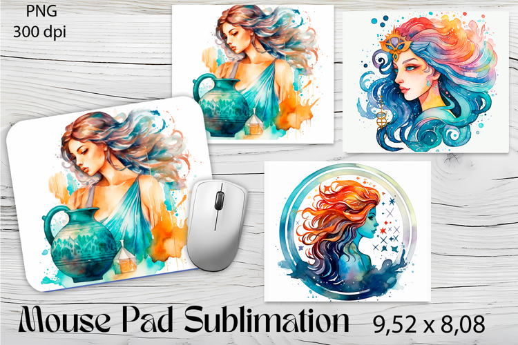 Aquarius mouse pad Sublimation | zodiac sign png