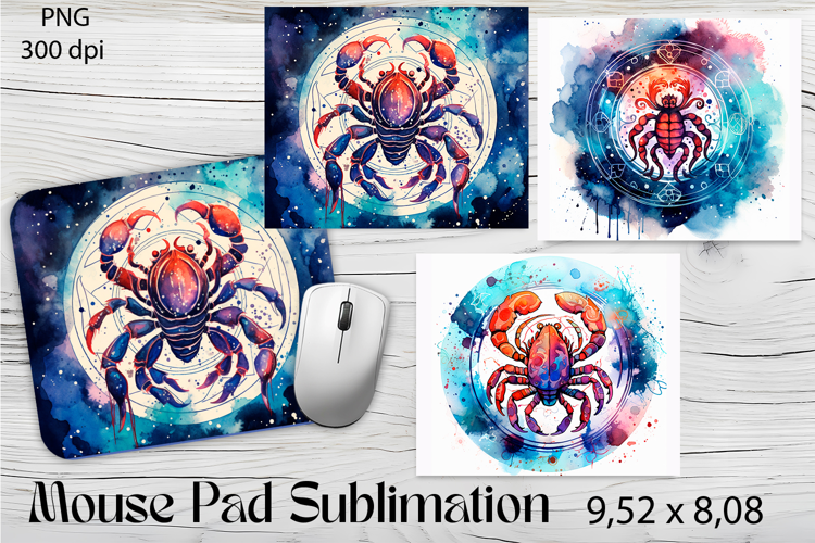 Cancer Zodiac Sign Mouse Pad, Astrology Sublimation