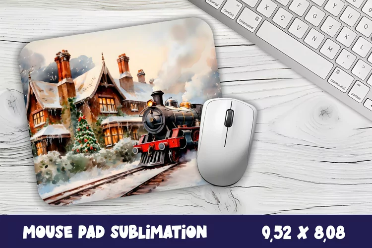 Winter hause mouse pad winter/village sublimation