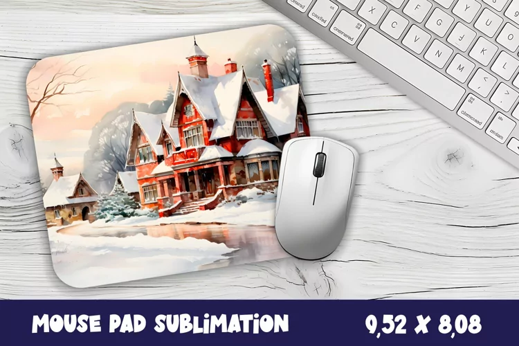 Winter hause mouse pad winter/village sublimation