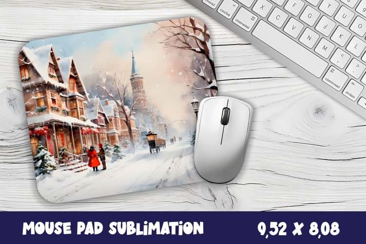 Winter hause mouse pad winter/village sublimation
