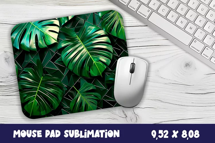 Green leaves 3d Mouse Pad Sublimation. Leaves Mouse Pad