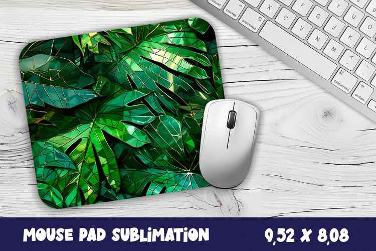 Green leaves 3d Mouse Pad Sublimation. Leaves Mouse Pad