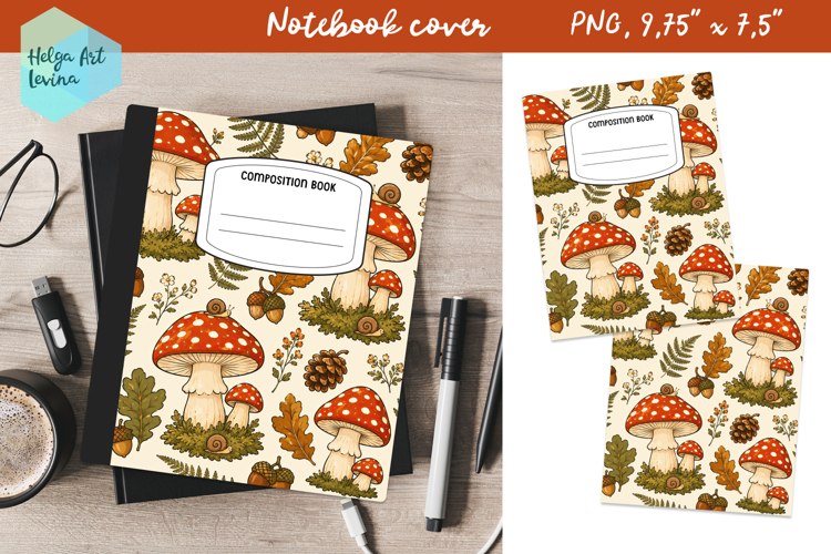 Composition Book Cover School Notebook, Autumn PNG