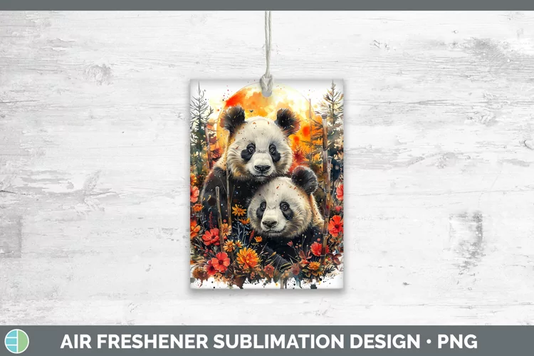 Autumn Panda Air Freshener Sublimation Car Freshener Designs