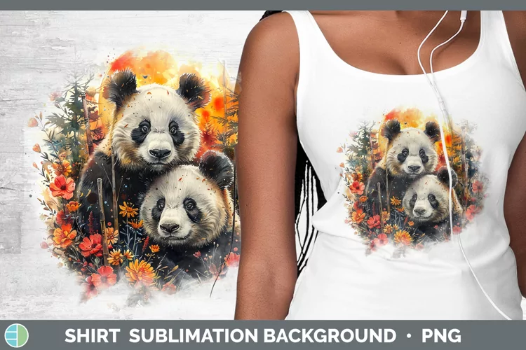 Autumn Panda Shirt Sublimation Sublimation Background Design
