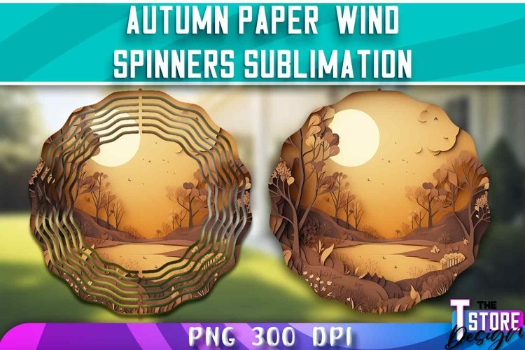 Autumn Paper Wind Spinners Sublimation | Fall Design v.1
