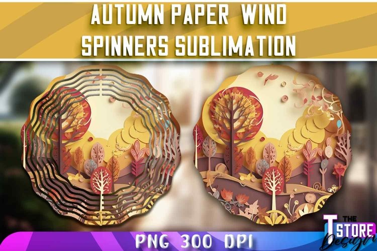 Autumn Paper Wind Spinners Sublimation | Fall Design v.2