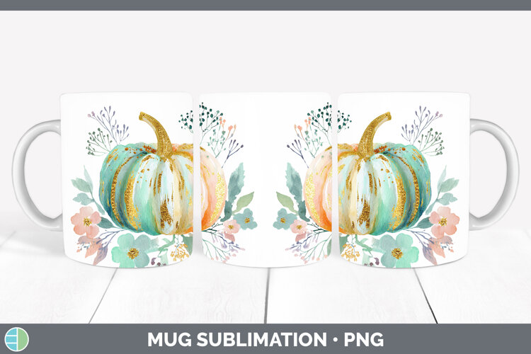 GorgeousAutumn Pastel Brush Strokes Mug Wrap design.