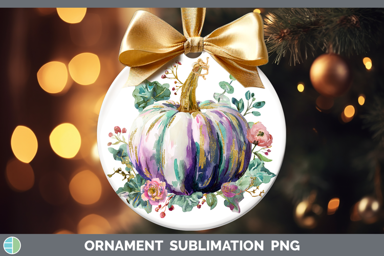 Brush Pumpkin Autumn Pastel Brush Strokes Ornament Sublimati