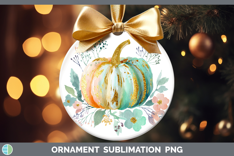 Brush Pumpkin Autumn Pastel Brush Strokes Ornament Sublimati