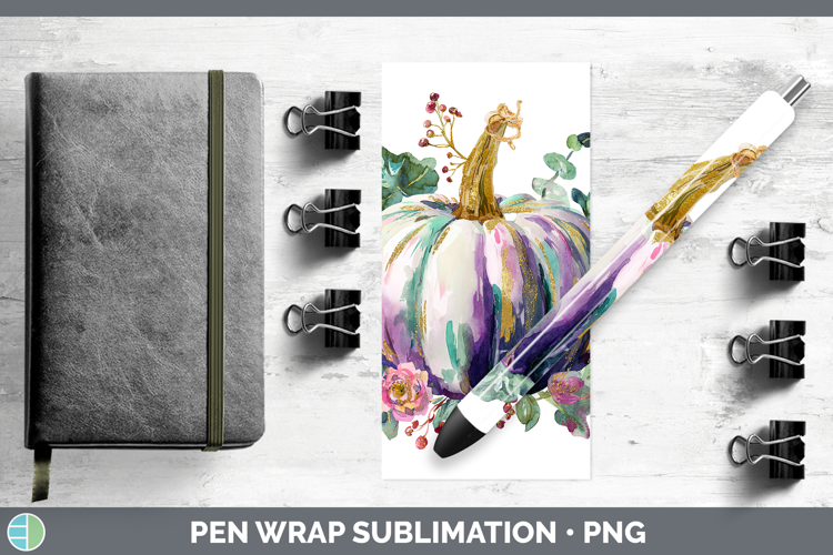 Brush Pumpkin Autumn Pastel Brush Strokes Pen Wrap Sublimati