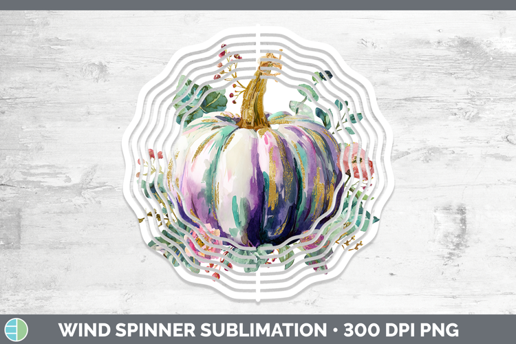 Brush Pumpkin Autumn Pastel Brush Strokes Wind Spinner Subli