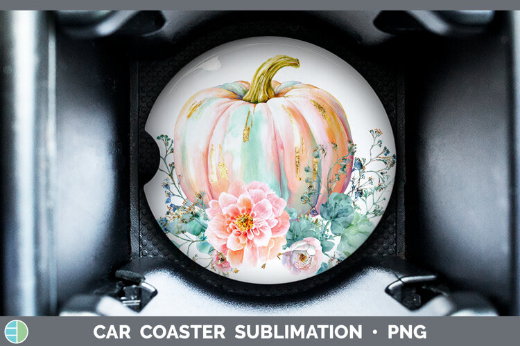 GorgeousAutumn Pastel Brush Strokes Car Coaster design.