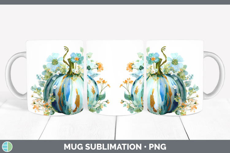 Brush Stroke Pumpkin Mug Wrap Autumn Pastel Brush Strokes Su