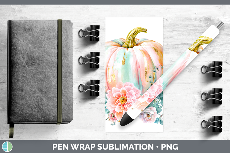 Brush Stroke Pumpkin Pen Wrap Autumn Pastel Brush Strokes Su