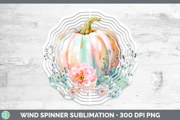 Brush Stroke Pumpkin Wind Spinner Autumn Pastel Brush Stroke
