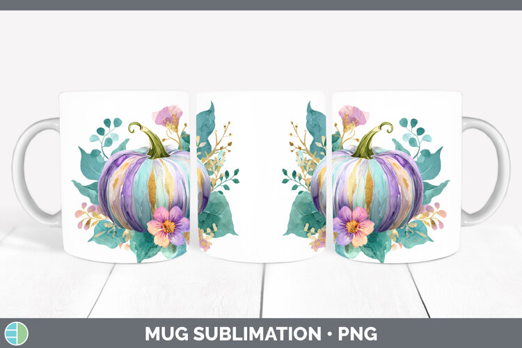 GorgeousAutumn Pastel Brush Strokes Mug Wrap design.