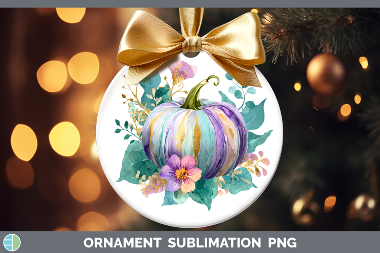 Brush Strokes Pumpkin Autumn Pastel Brush Strokes Ornament