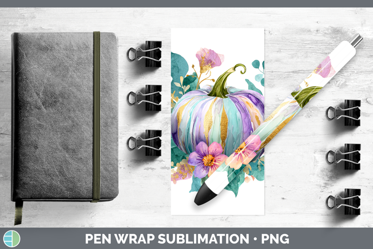 Brush Strokes Pumpkin Autumn Pastel Brush Strokes Pen Wrap