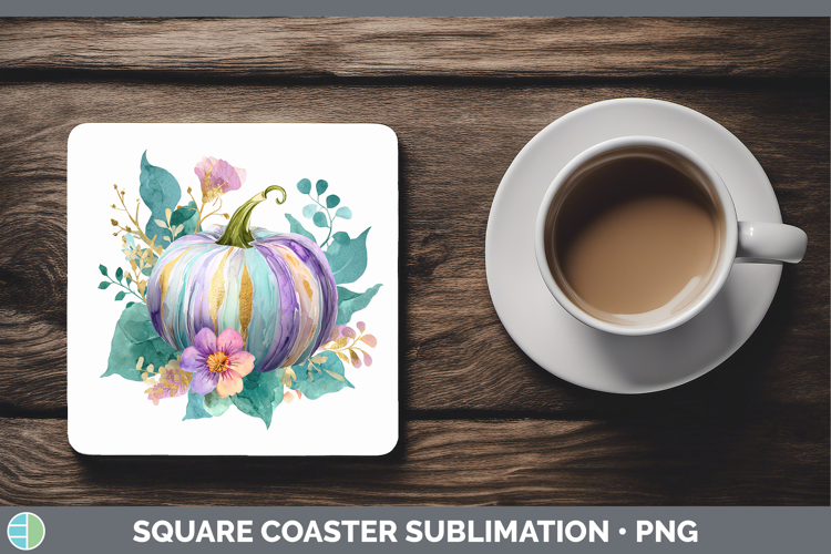 Brush Strokes Pumpkin Autumn Pastel Brush Strokes Square Co