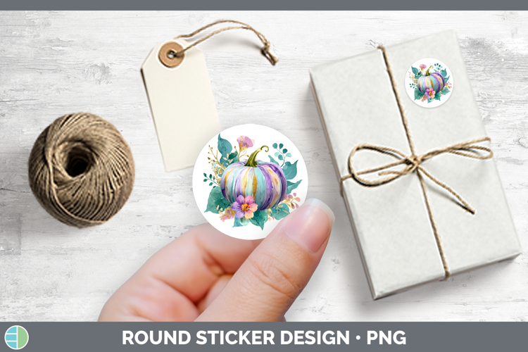 Brush Strokes Pumpkin Autumn Pastel Brush Strokes Stickers