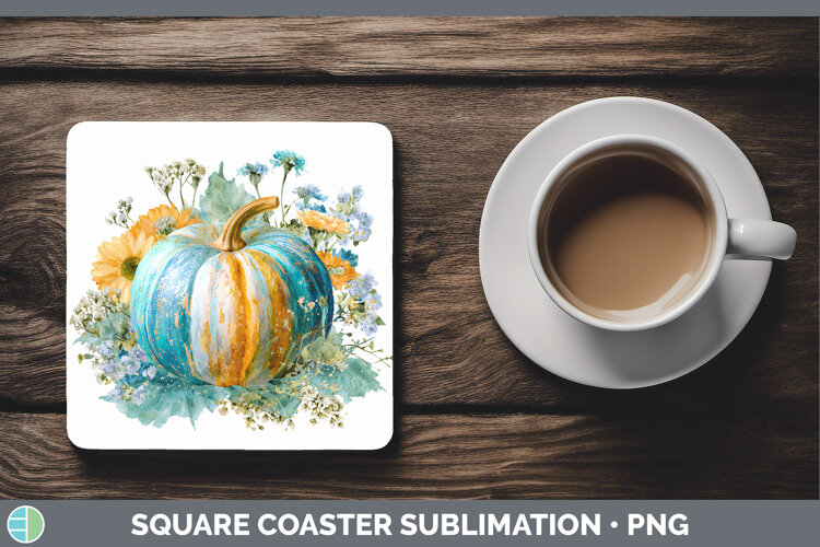 GorgeousAutumn Pastel Brush Strokes Square Coaster design.