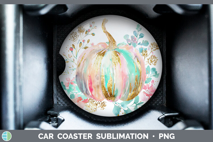 GorgeousAutumn Pastel Brush Strokes Car Coaster design.