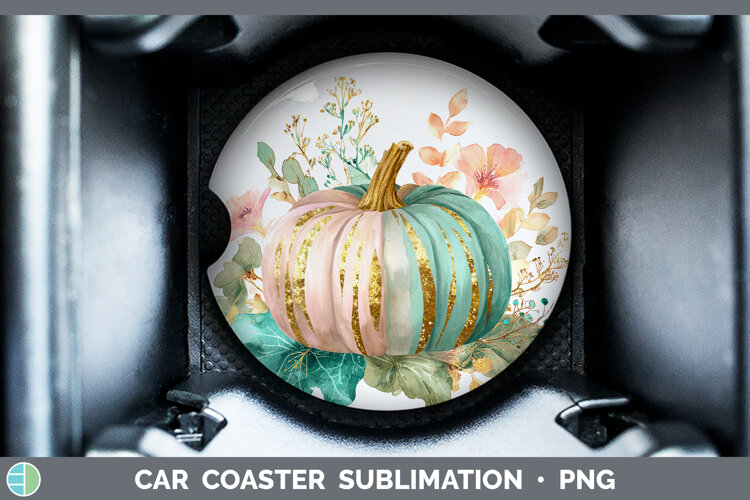 GorgeousAutumn Pastel Brush Strokes Car Coaster design.