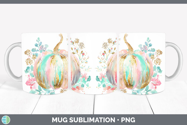 GorgeousAutumn Pastel Brush Strokes Mug Wrap design.