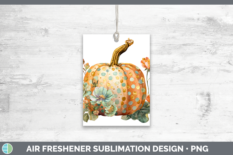 Polka Dot Pumpkin Air Freshener Autumn Pastel Brush Strokes